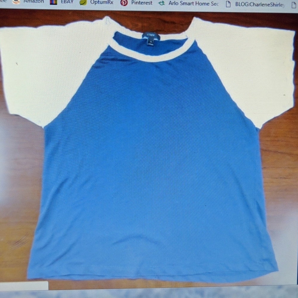 J.Crew women's size XL Raglan style baseball blue
